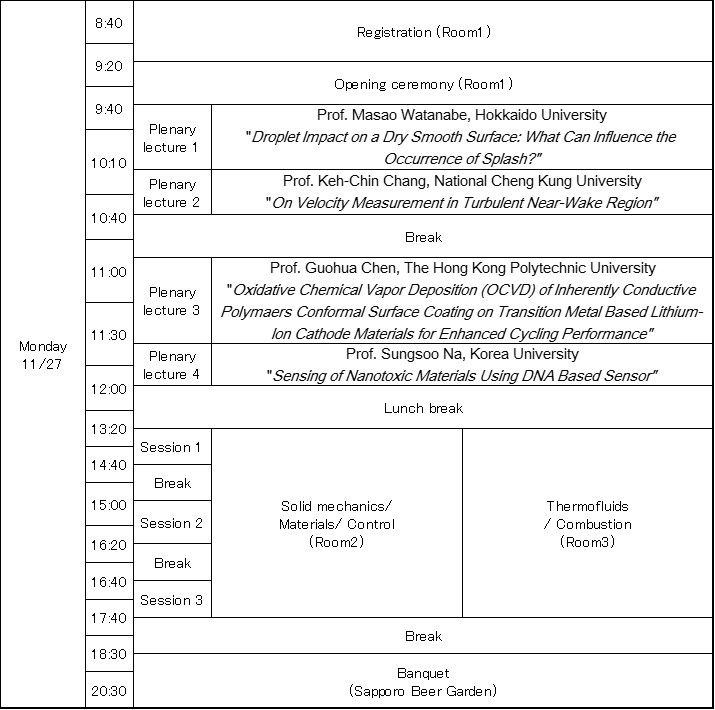1st day's Program of EAMAE 2017